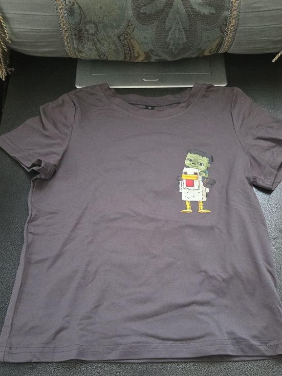 SHEIN Other - SHEIN Gray Kids T-Shirt with Chicken JOCKEY Pocket & Full Back Graphic